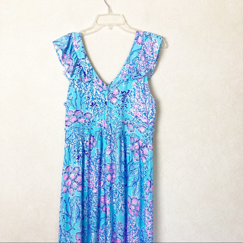 Lilly Pulitzer Blue and Pink Floral Maxi Dress - Picture 9 of 16